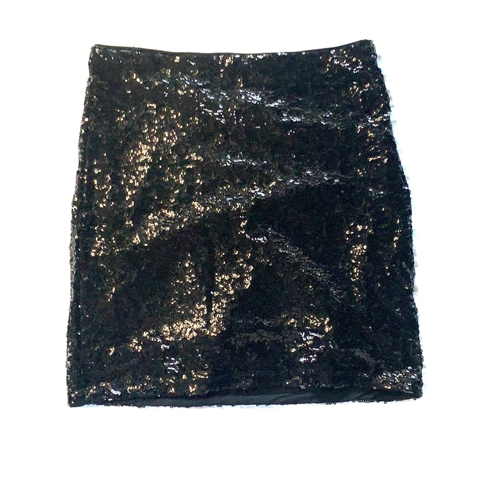 Black sequined skirt